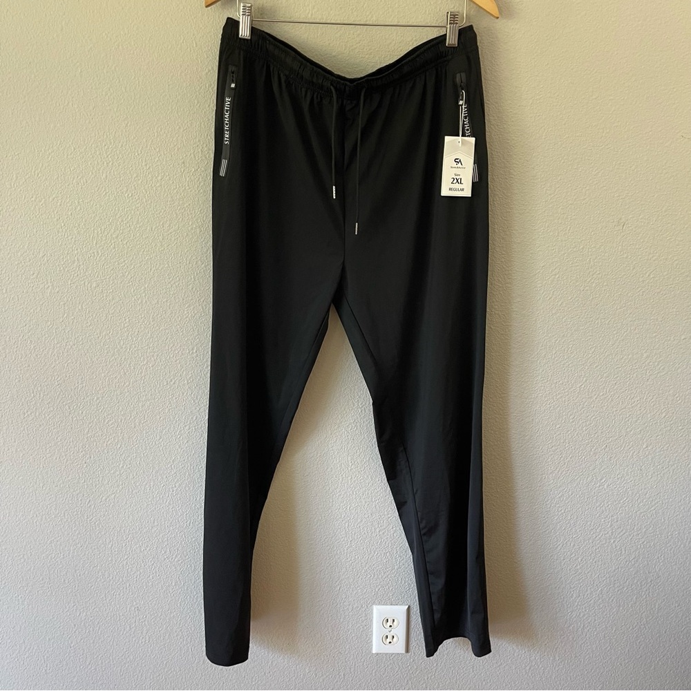 Stretch Active Black Stretch Nylon Athletic Pants Size 2XL
